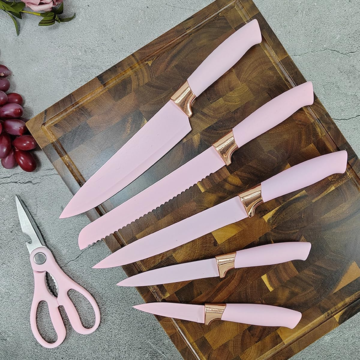 Set De Cuchillos Premium 9 Piezas Con Soporte Giratorio Liso - Imagen 4