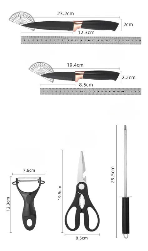 Set De Cuchillos Premium 9 Piezas Con Soporte Giratorio Liso - Imagen 25