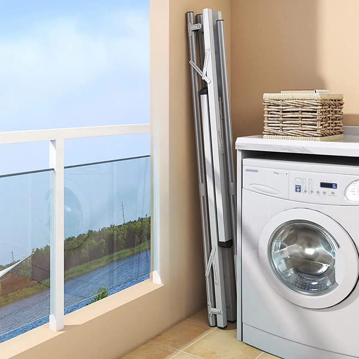 Tendedero De Ropa Plegable Modelo X Extensible de 1,43 Mts a 2,28 Mts - Imagen 7