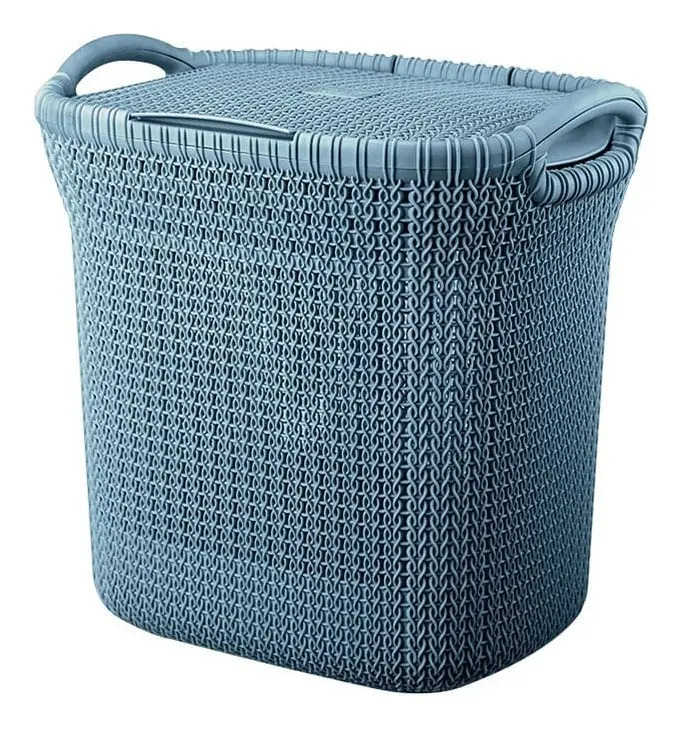 Moderno Cesto Canasto Para Ropa Khipu 40 Litros Con Tapa - Imagen 5