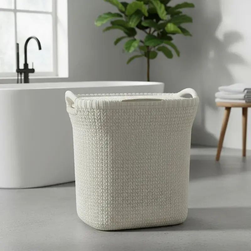 Moderno Cesto Canasto Para Ropa Khipu 40 Litros Con Tapa - Imagen 11