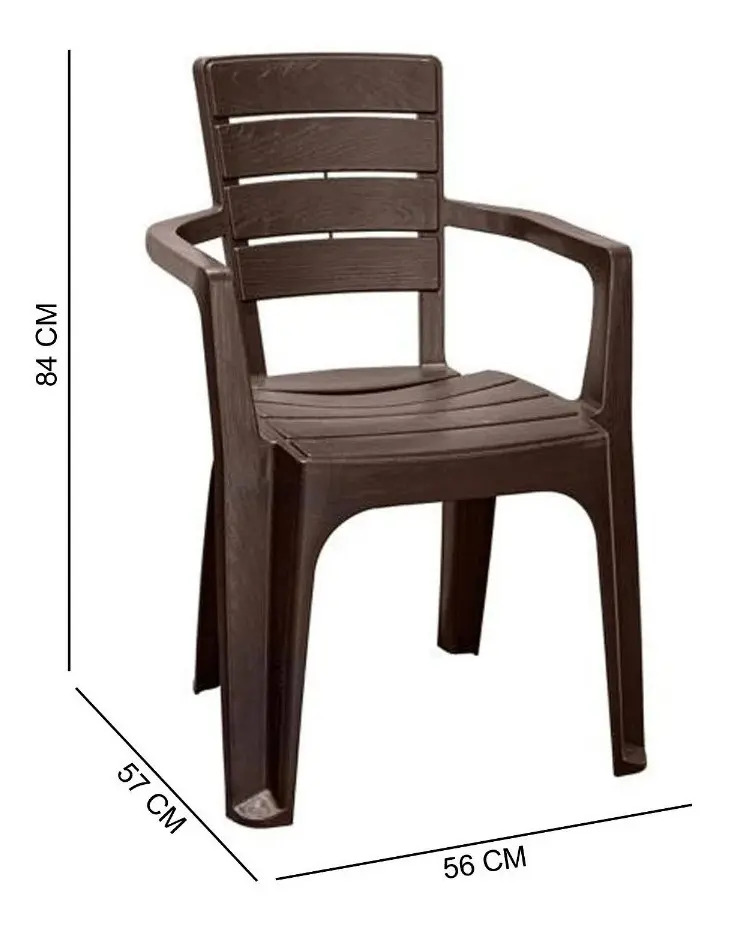 Silla Comedor/terraza/camping Rattan Con Apoyabrazos - Imagen 7