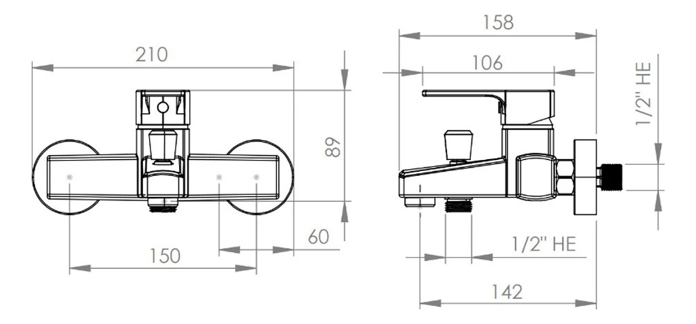 Monomando Llave Grifo Para Tina Ducha Modelo Alatri Stretto - Imagen 4