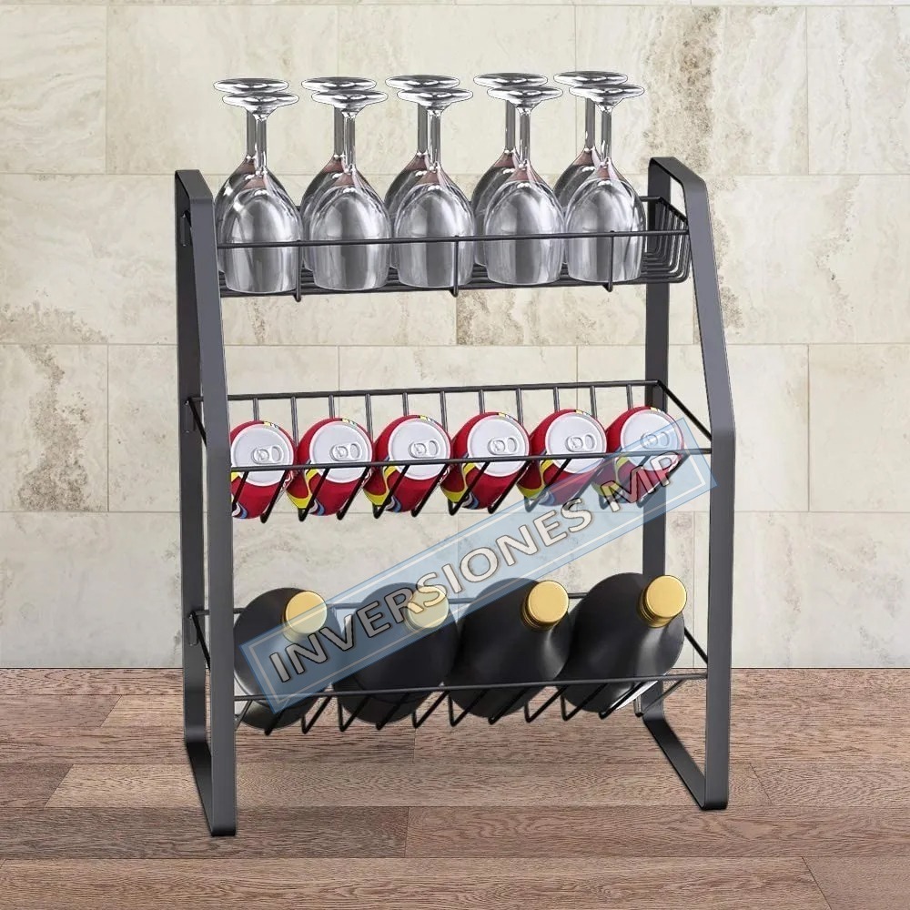 Organizador Rack De Cocina Especias Botellas 3 Niveles - Imagen 4