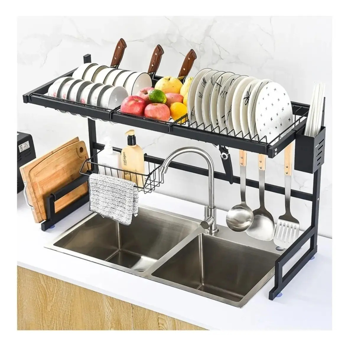 Escurridor De Platos Organizdor De Fregadero Rack De Cocina - Imagen 2