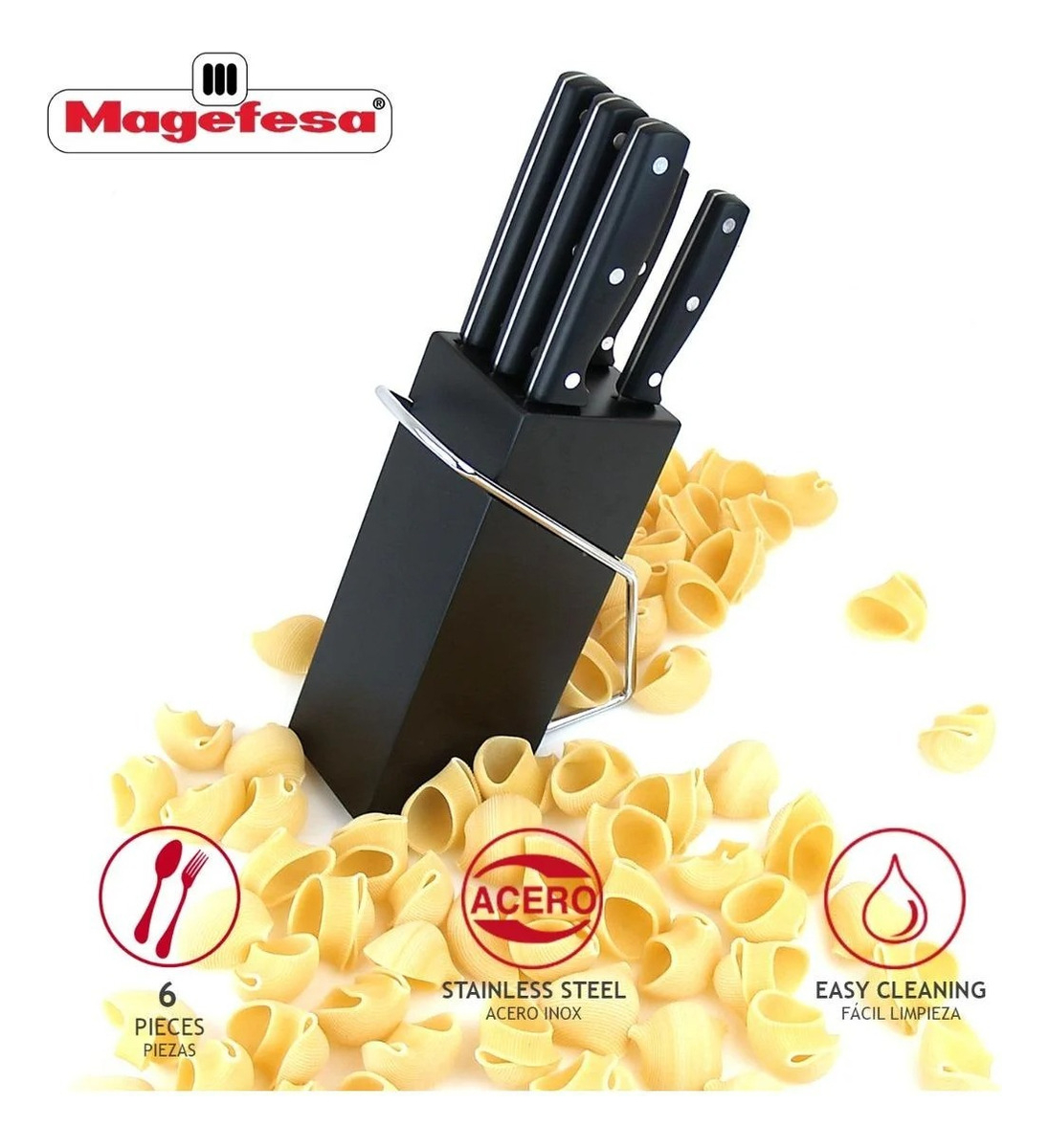Set De Cuchillos Acero Inoxidable 6 Piezas Magefesa - Imagen 2