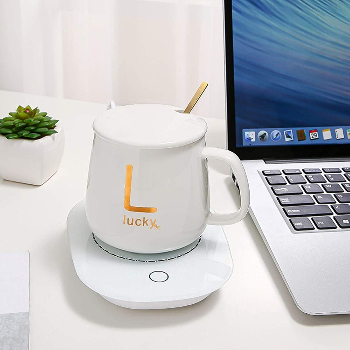 Taza Con Tapa Y Con Calentador Eléctrico Y Cuchara - Imagen 19