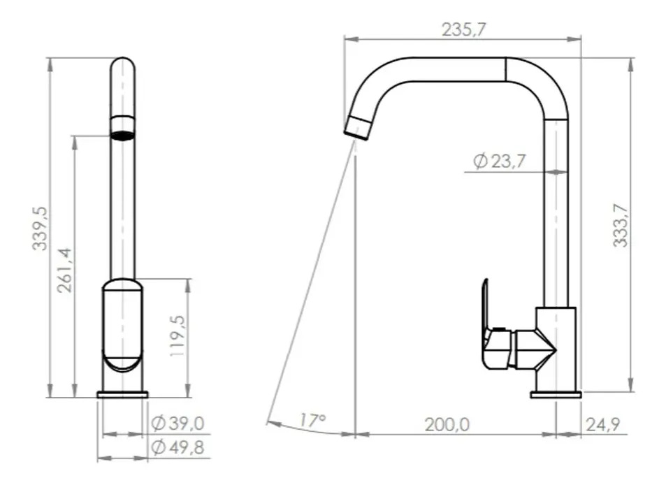Monomando Llave Grifo Para Lavaplatos Priego Marca Stretto - Imagen 4