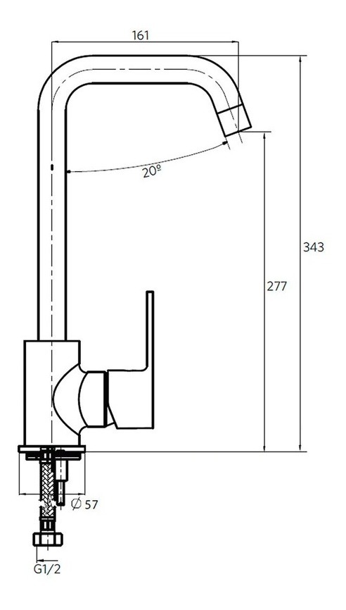 Monomando Grifo Llave Vertical Lavaplatos Fregadero Dessin - Imagen 5