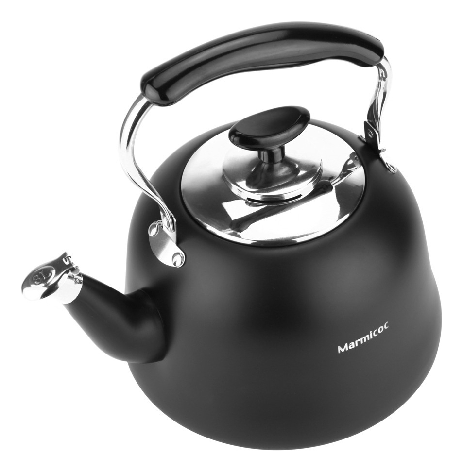 Tetera De Acero Inoxidable Modelo Sara Black 3l Marmicoc