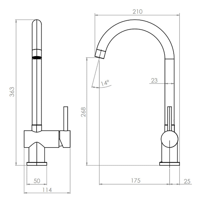 Monomando Grifo Llave Lavaplatos Modelo Cento Stretto - Imagen 6