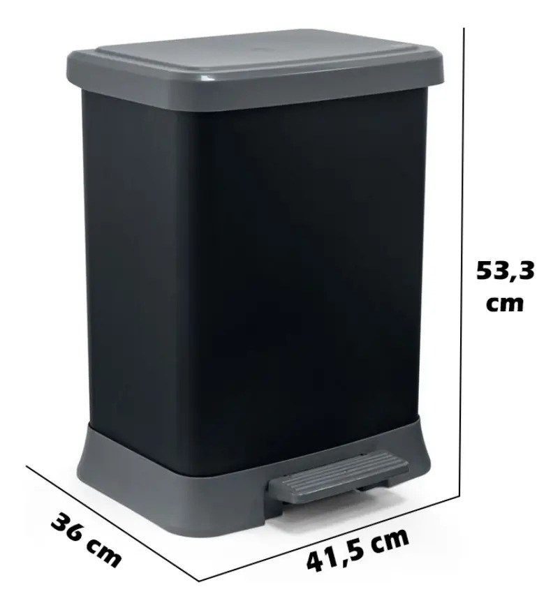 Basurero De Pedal Con Porta Bolsa 40 Lts Lexuss Reyplast - Imagen 14