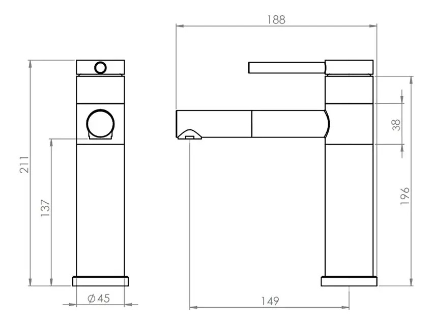 Monomando Llave Grifo Lavamanos Modelo Brienza Marca Stretto - Imagen 8