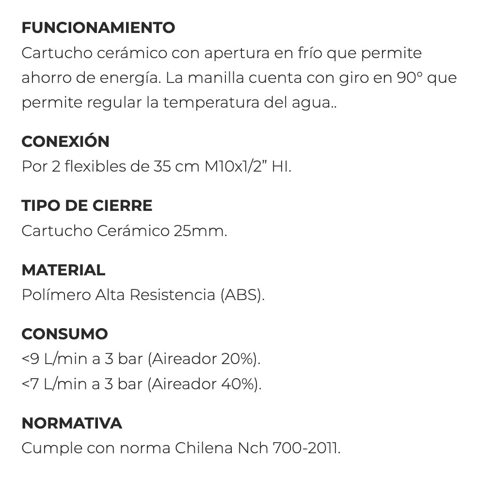 MONOMANDO LLAVE GRIFO LAVATORIO MODELO HIGH DALLAS MARCA PMB - Imagen 6