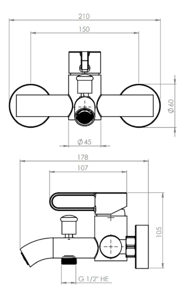 Monomando Llave Grifo Tina Ducha Modelo Rizzo Marca Stretto - Imagen 4