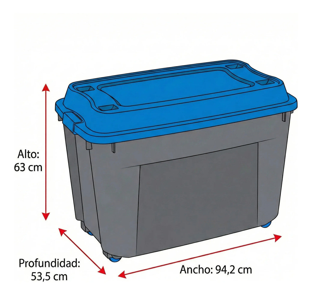 Bodega Baul Organizador Con Ruedas 210 Litros Marca Reyplast - Imagen 9