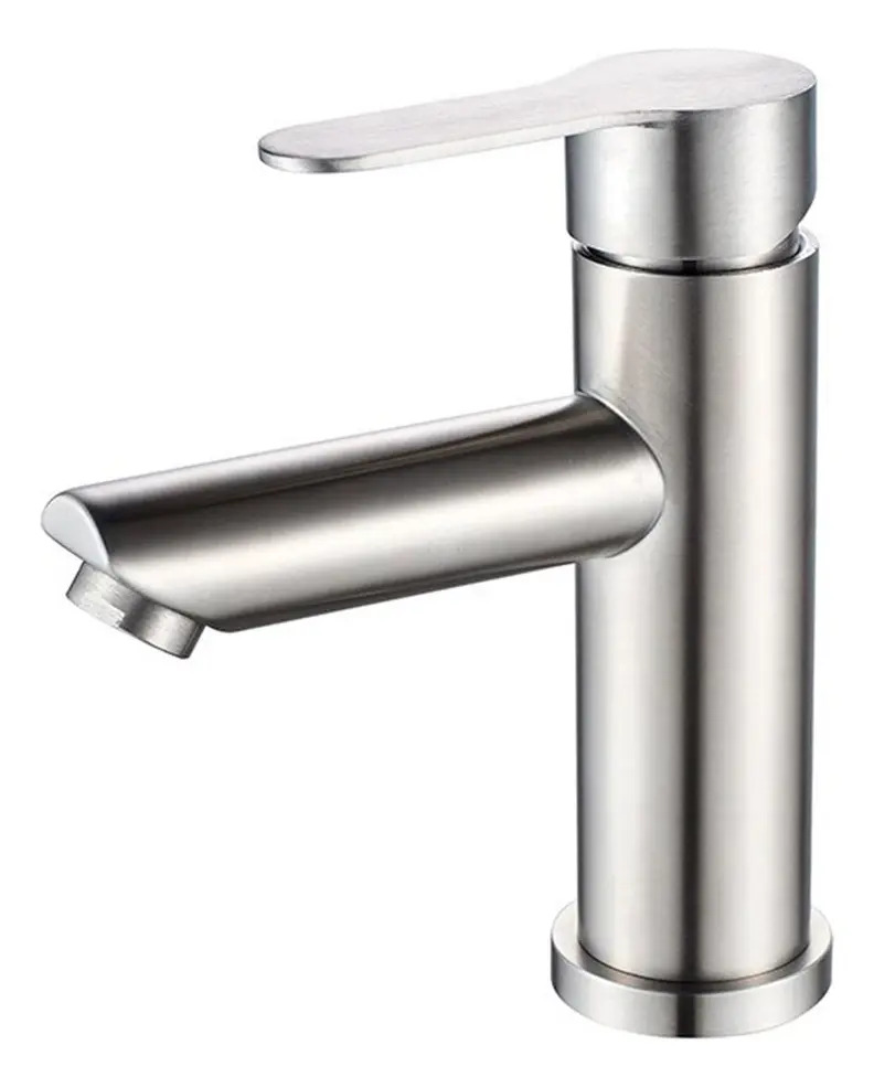 Monomando Lavatorio Lavamanos Modern Inox Plateado Taumm - Imagen 4
