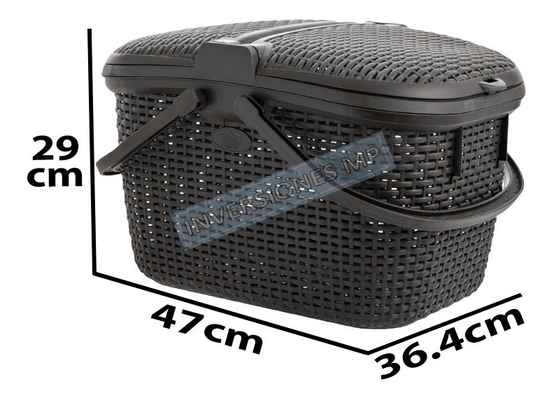 Canasta Moderno Cesto Ratan Para Alimentos Picnic Camping - Imagen 11