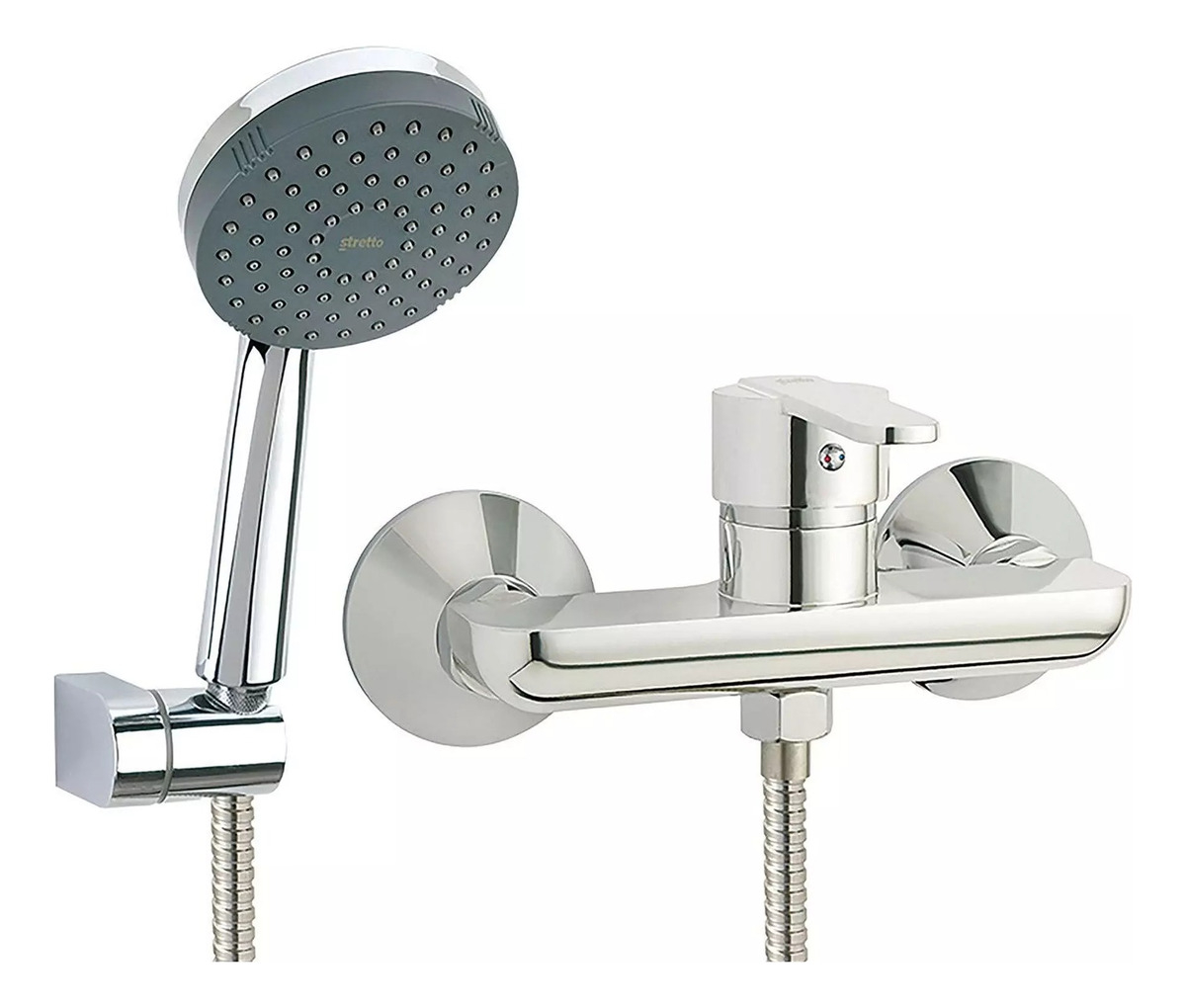 Monomando Llave Grifo Ducha Modelo Carmina Stretto Cromo - Imagen 4