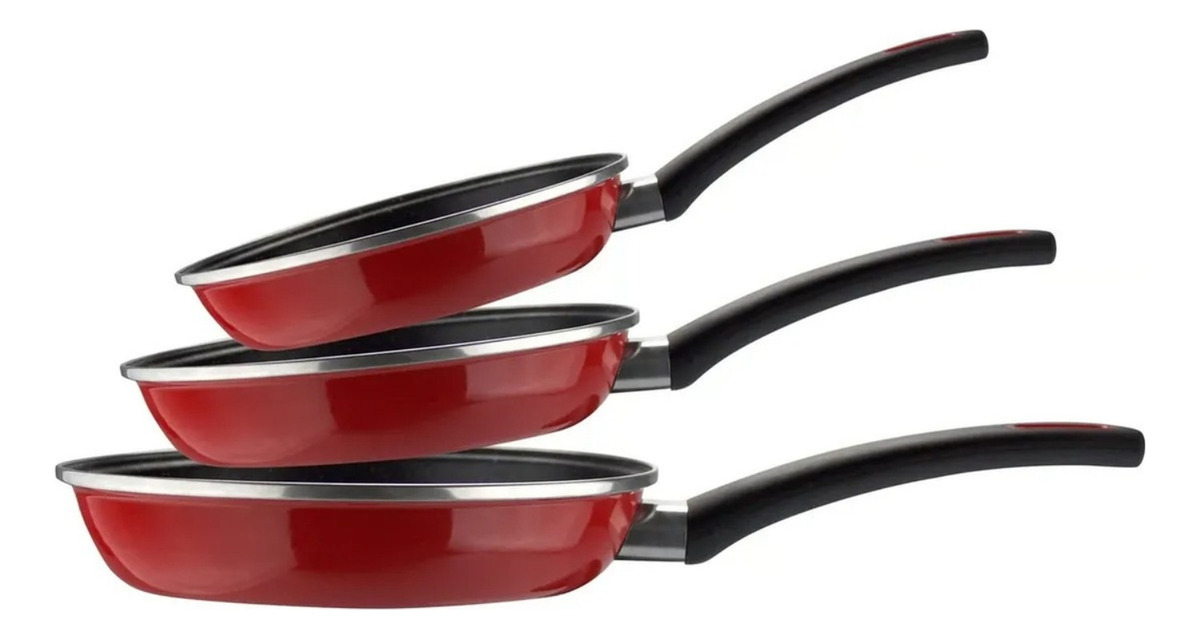Set 3 Sartenes De Acero Vitrificado 18 20 24 Cm Magefesa - Imagen 2