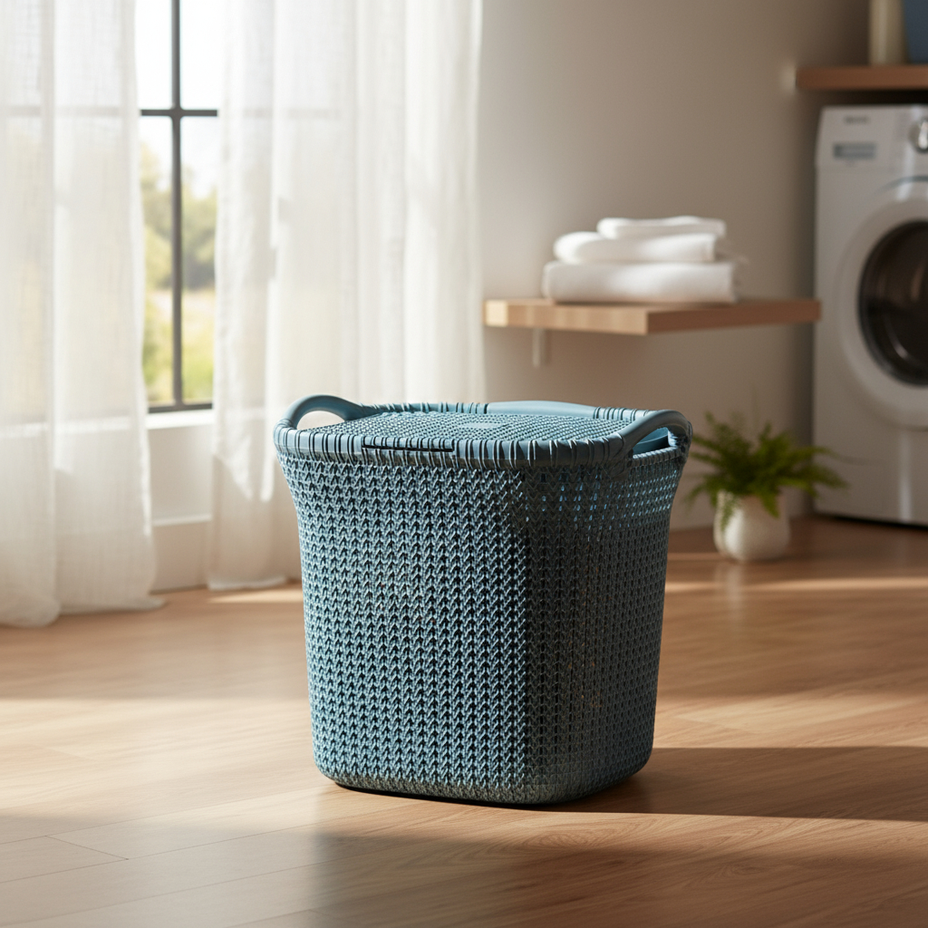 Moderno Cesto Canasto Para Ropa Khipu 40 Litros Con Tapa - Imagen 4