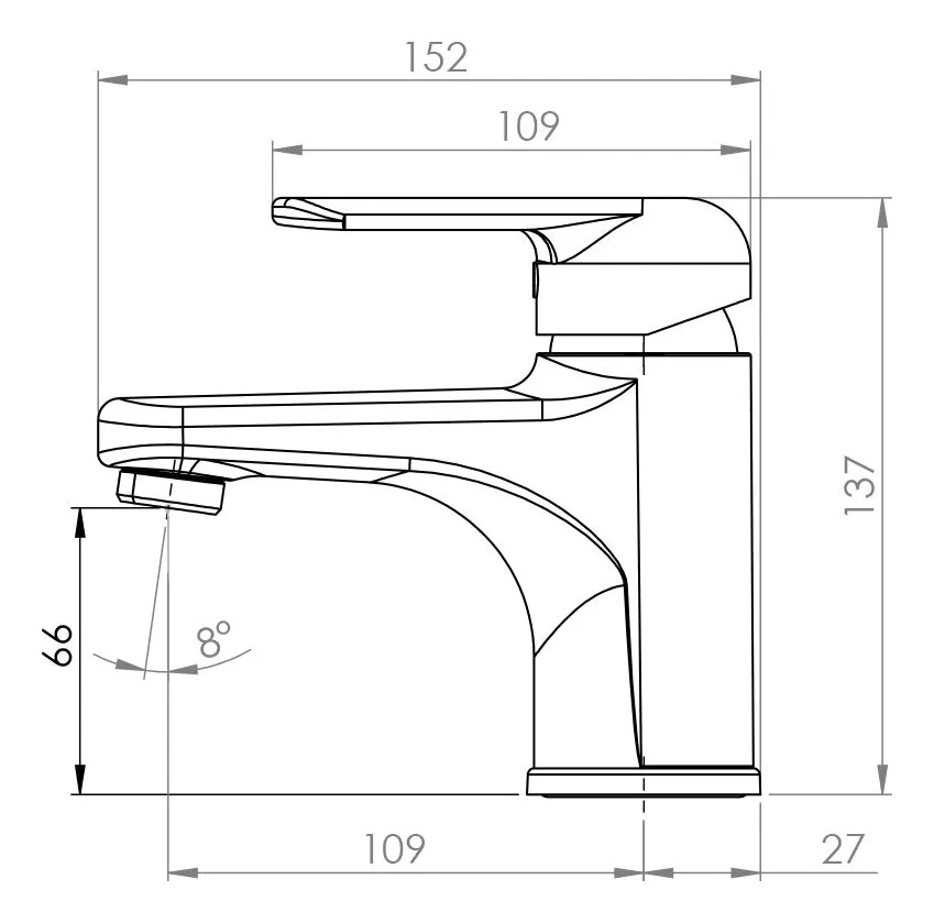 Monomando Llave Grifo Lavatorio Lavamanos Glasgow Pmb - Imagen 4