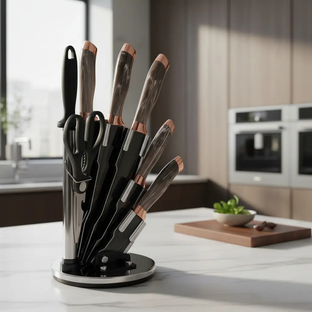 Set De Cuchillos Premium 8 Piezas Con Soporte Giratorio