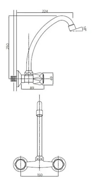 Combinación Lavaplatos 6 Llave Grifo De Fregadero Metal - Imagen 2