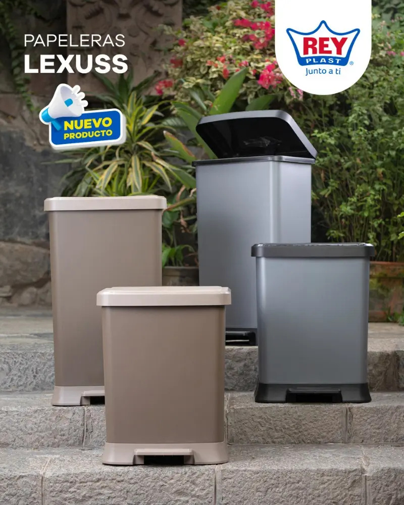 Basurero De Pedal Con Porta Bolsa 40 Lts Lexuss Reyplast - Imagen 11