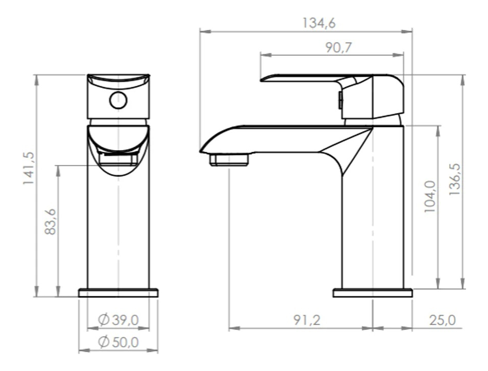 Monomando Llave Grifo Lavamanos Modelo Priego Marca Stretto - Imagen 9