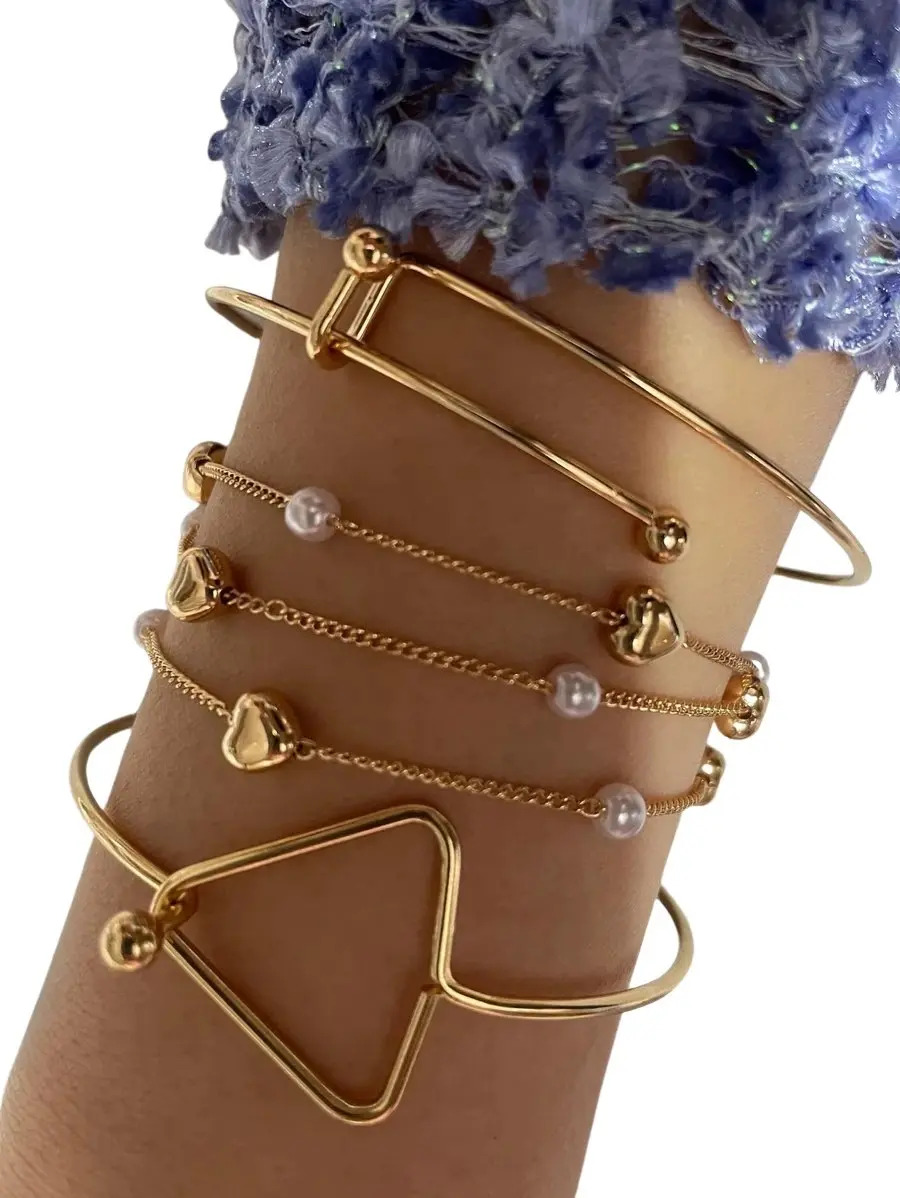 Pulsera Brazalete Casual Elegante Detalles Delicados Set Pnl