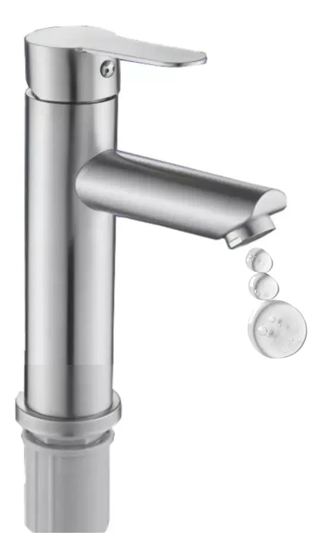 Monomando Lavatorio Lavamanos Modern Inox Plateado Taumm - Imagen 7