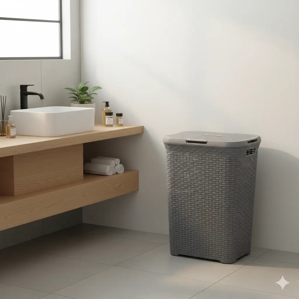Cesto Canasto Para Ropa Ratan 60 Litros Con Tapa - Imagen 5