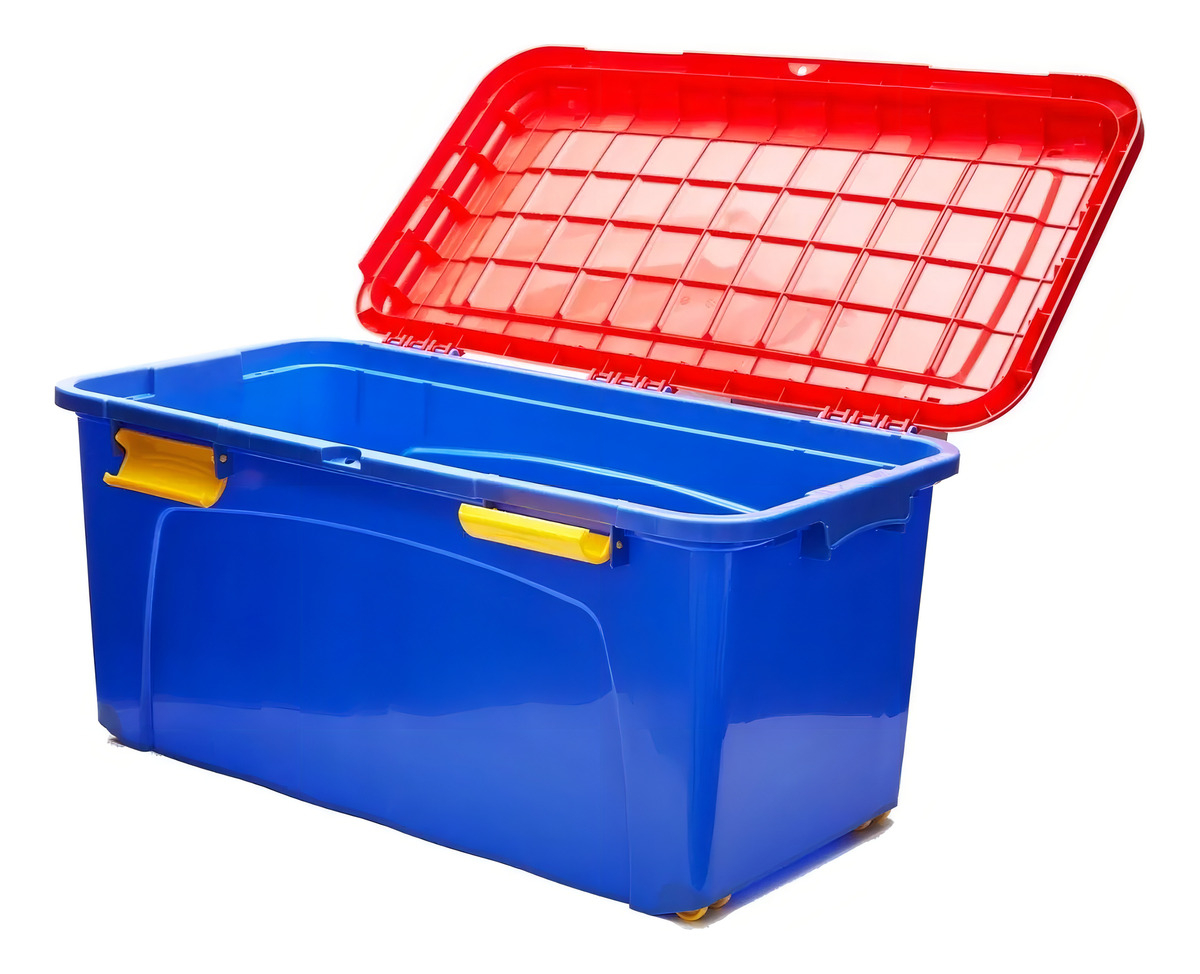 Baul Caja Almacenamiento Organizador Movil Con Ruedas 90 Lts - Imagen 3