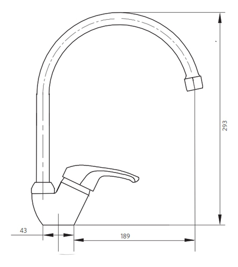 Monomando Llave Grifo Lavaplatos Vertical Atlanta Pmb - Imagen 3
