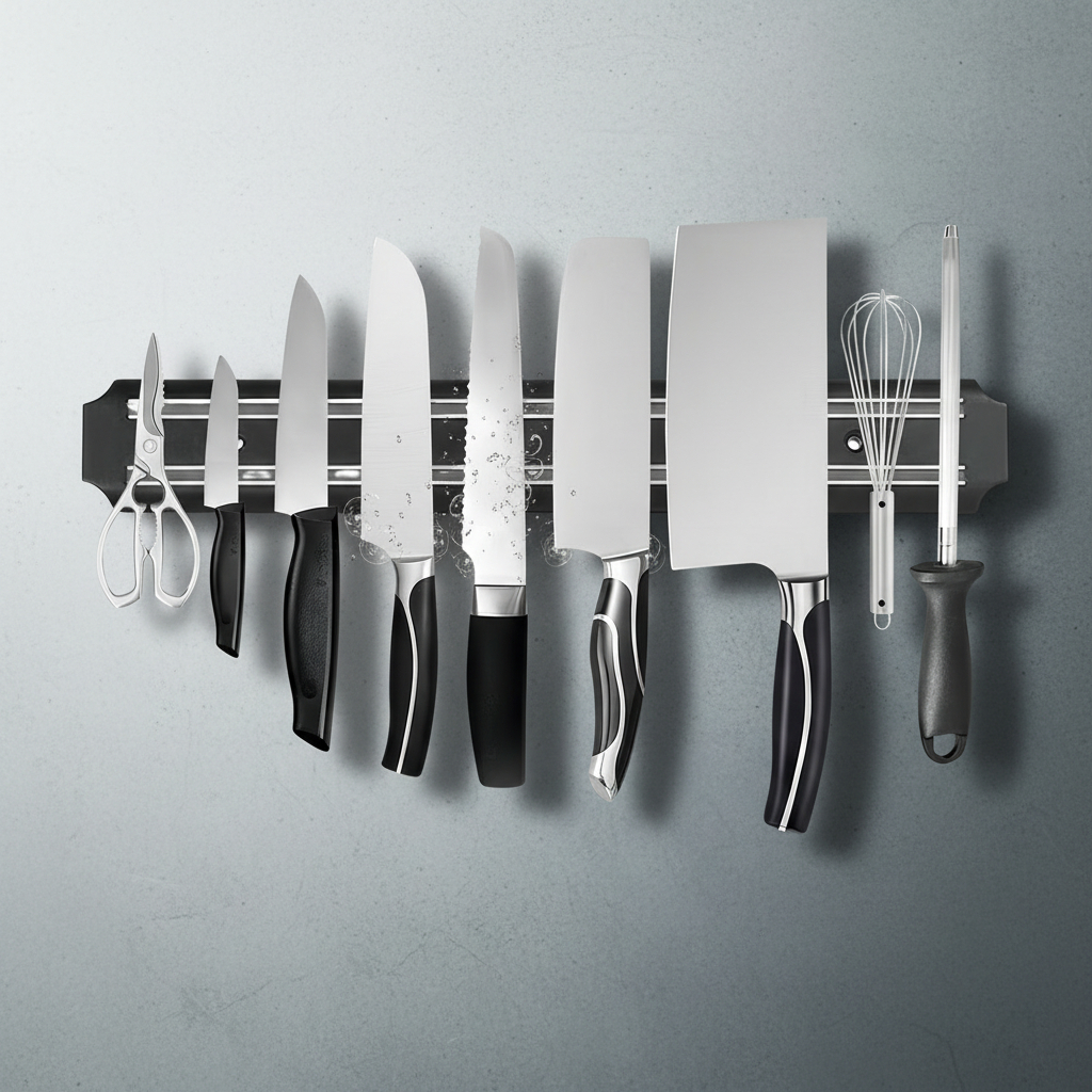 Imán Barra Magnética Cocina Porta Cuchillos 33 Cm Negro