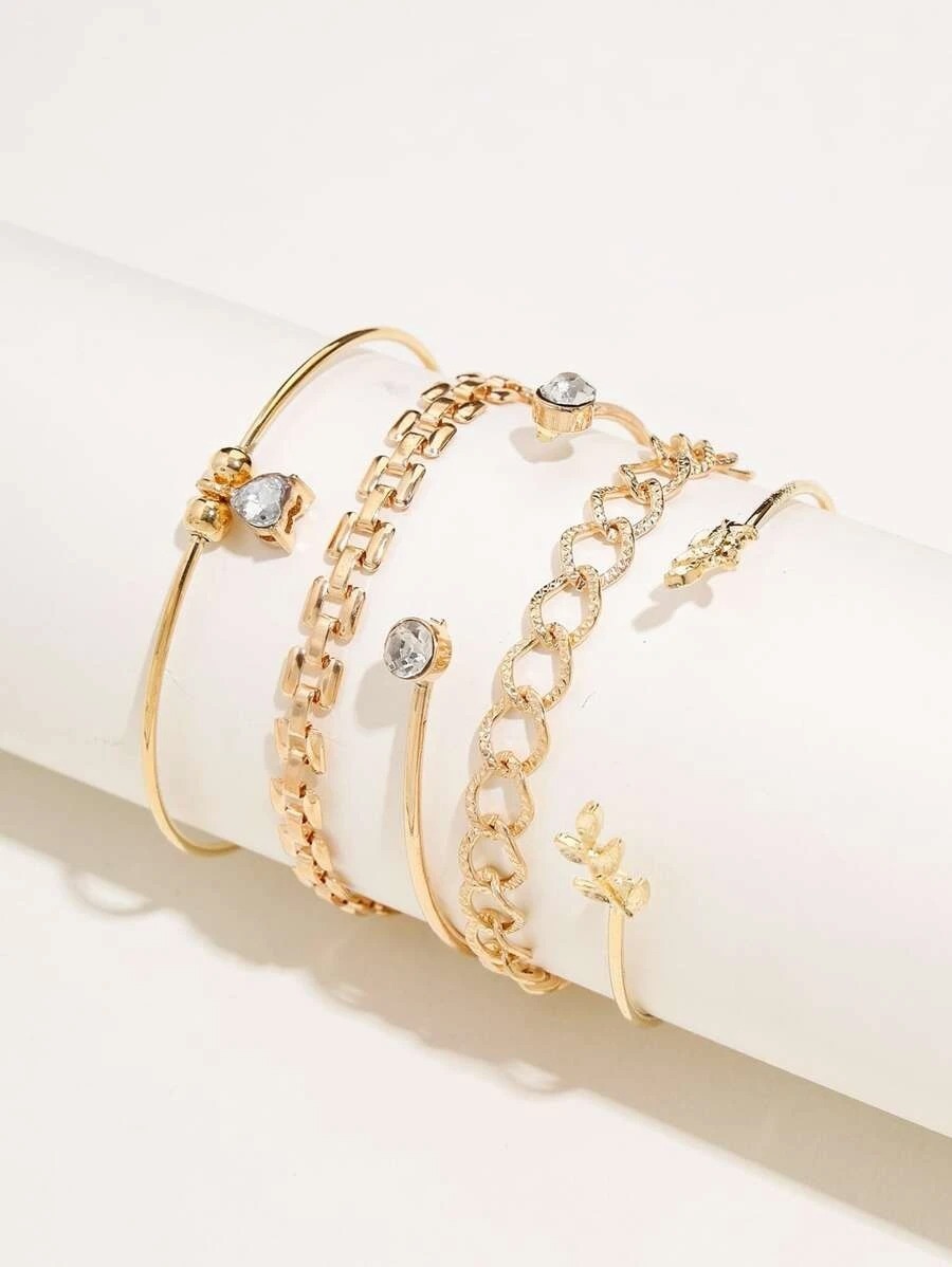 Pulsera Brazalete Casual Elegante Piedra Imitación Set 5 Pnl - Imagen 2