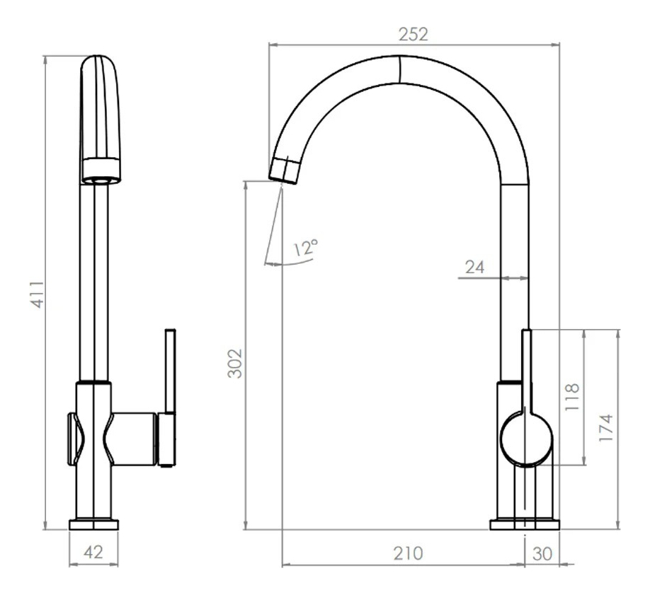 Llave Grifo Monomando Para Lavaplatos Ravello Marca Stretto - Imagen 6