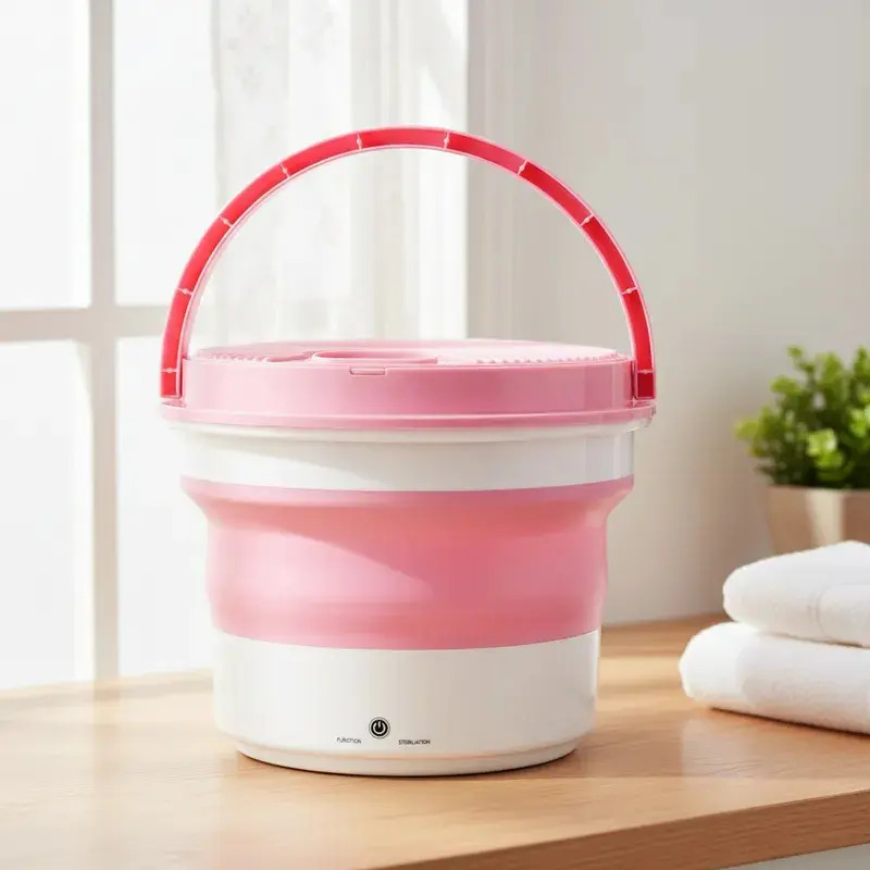 Mini Lavadora Plegable Portatil Ultrasonica Ropa Liviana - Imagen 11
