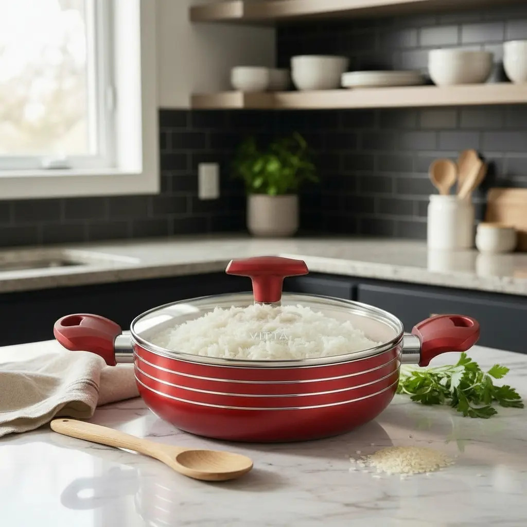 Olla Cacerola Tipo Arrocera Marca Vitta Rosso 24 Cm 2.8l