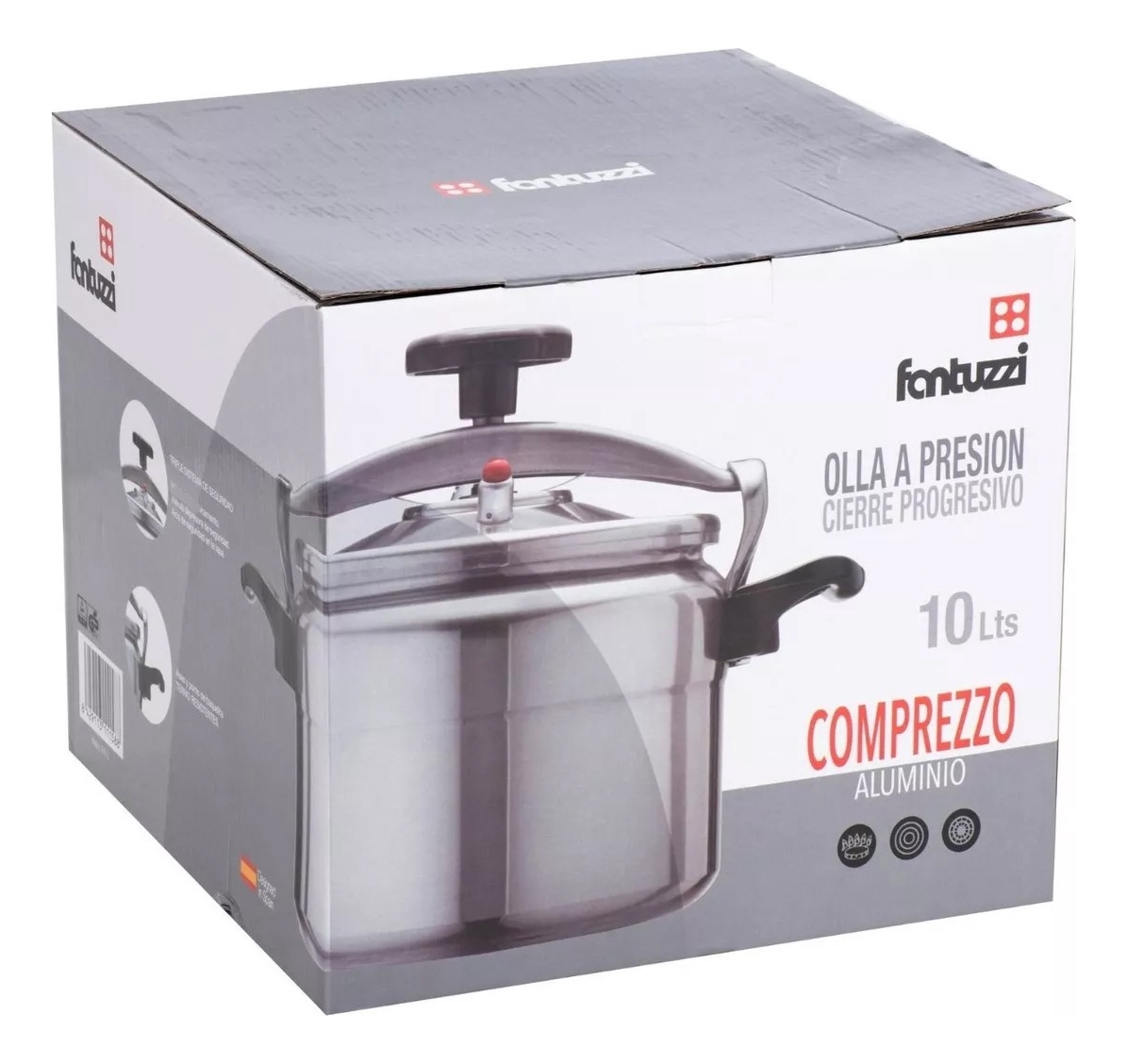 Olla A Presion De Aluminio 10 Lts Comprezzo Marca Fantuzzi - Imagen 4
