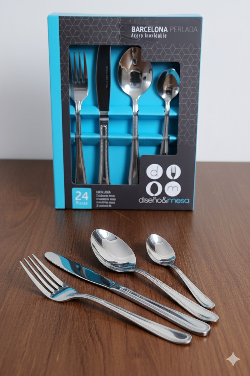 Set Servicio Cubiertos 24 Piezas Perlada Barcelona 1.8 Mm - Imagen 3