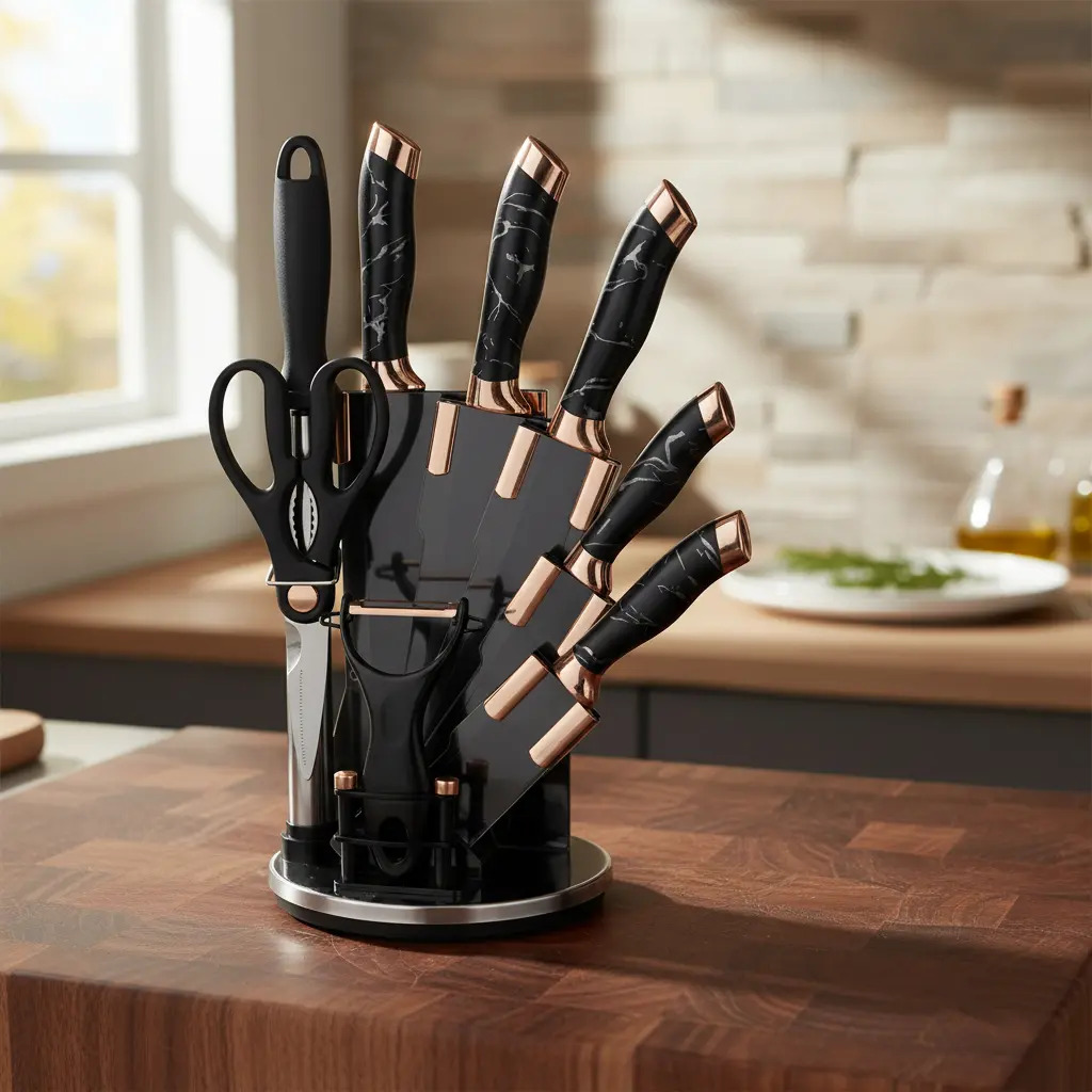 Set De Cuchillos Premium 9 Piezas Con Soporte Giratorio - Imagen 25