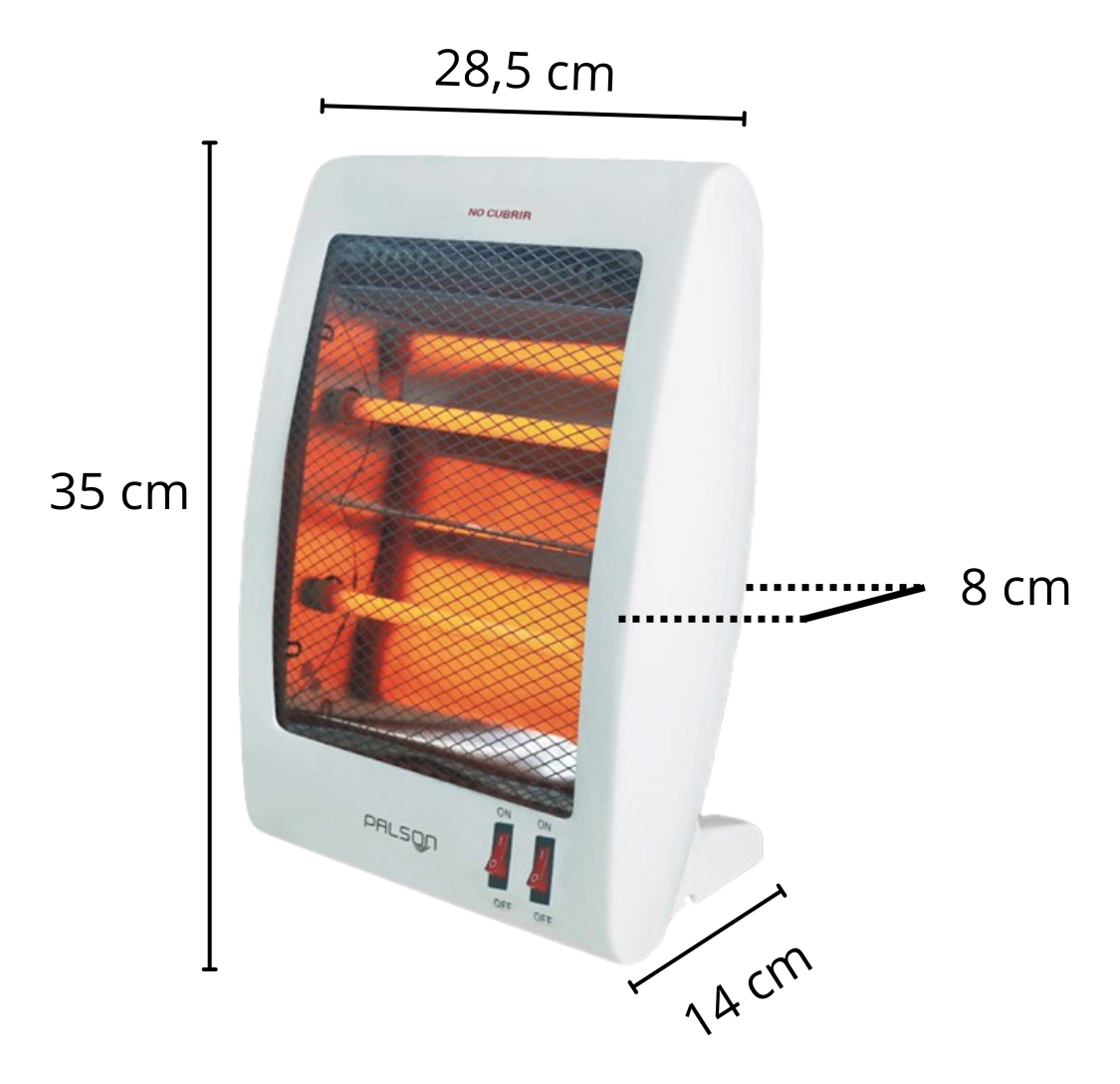 Estufa Calentador Cuarzo 2 Niveles Con Antivuelco 800w - Imagen 10