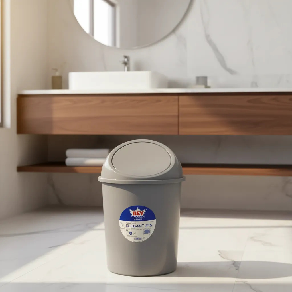 Basurero Con Tapa De Cierre Automático 7 Litros Reyplast - Imagen 2