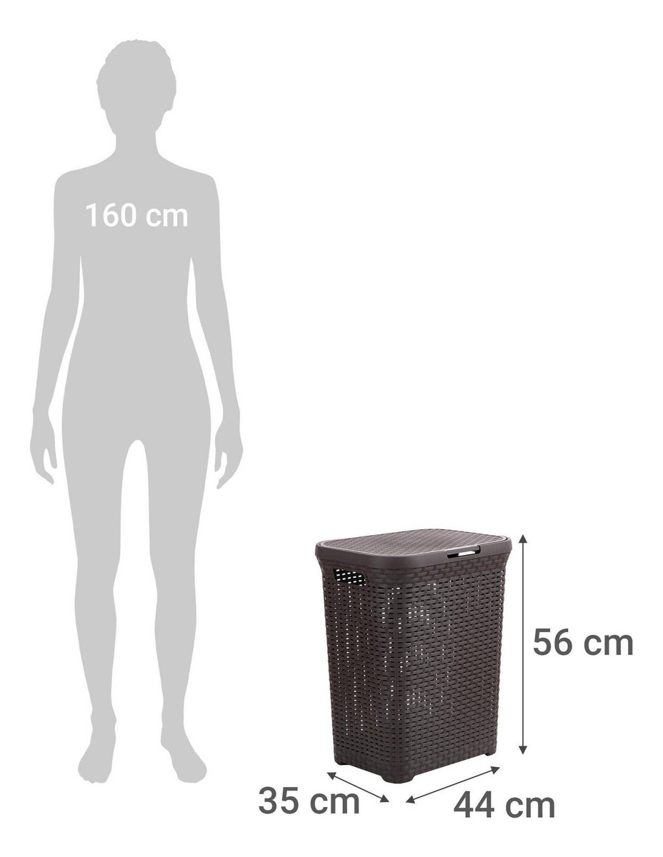 Cesto Canasto Para Ropa Ratan 60 Litros Con Tapa Reyplast - Imagen 10