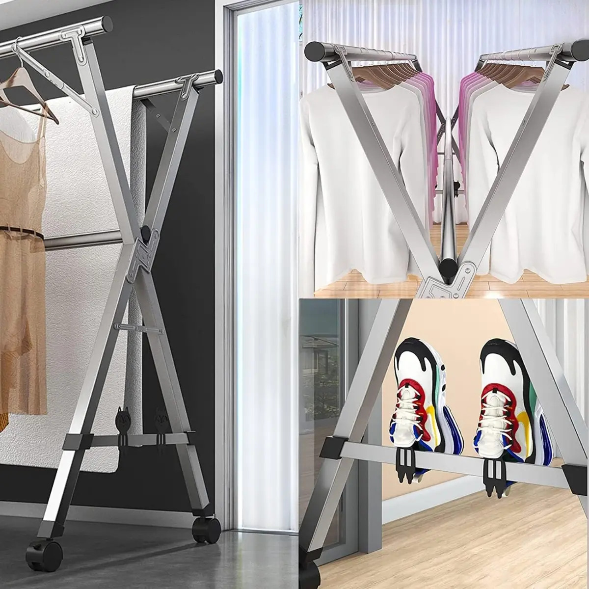 Tendedero De Ropa Plegable Modelo X Extensible de 1,43 Mts a 2,28 Mts - Imagen 8