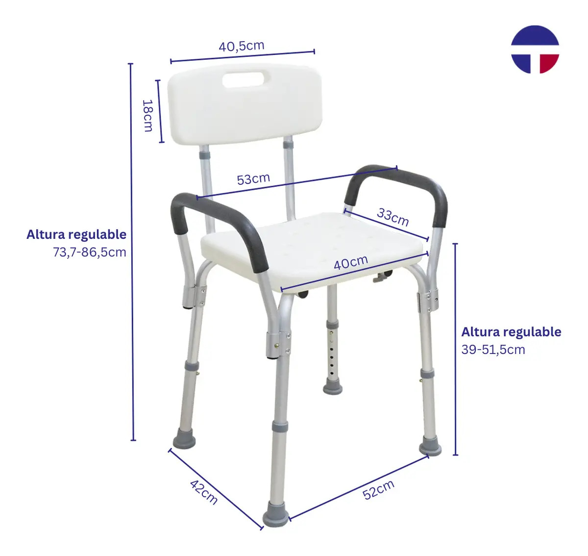 Asiento Seguridad Regulable Con Respaldo Y Apoyabrazos - Imagen 4