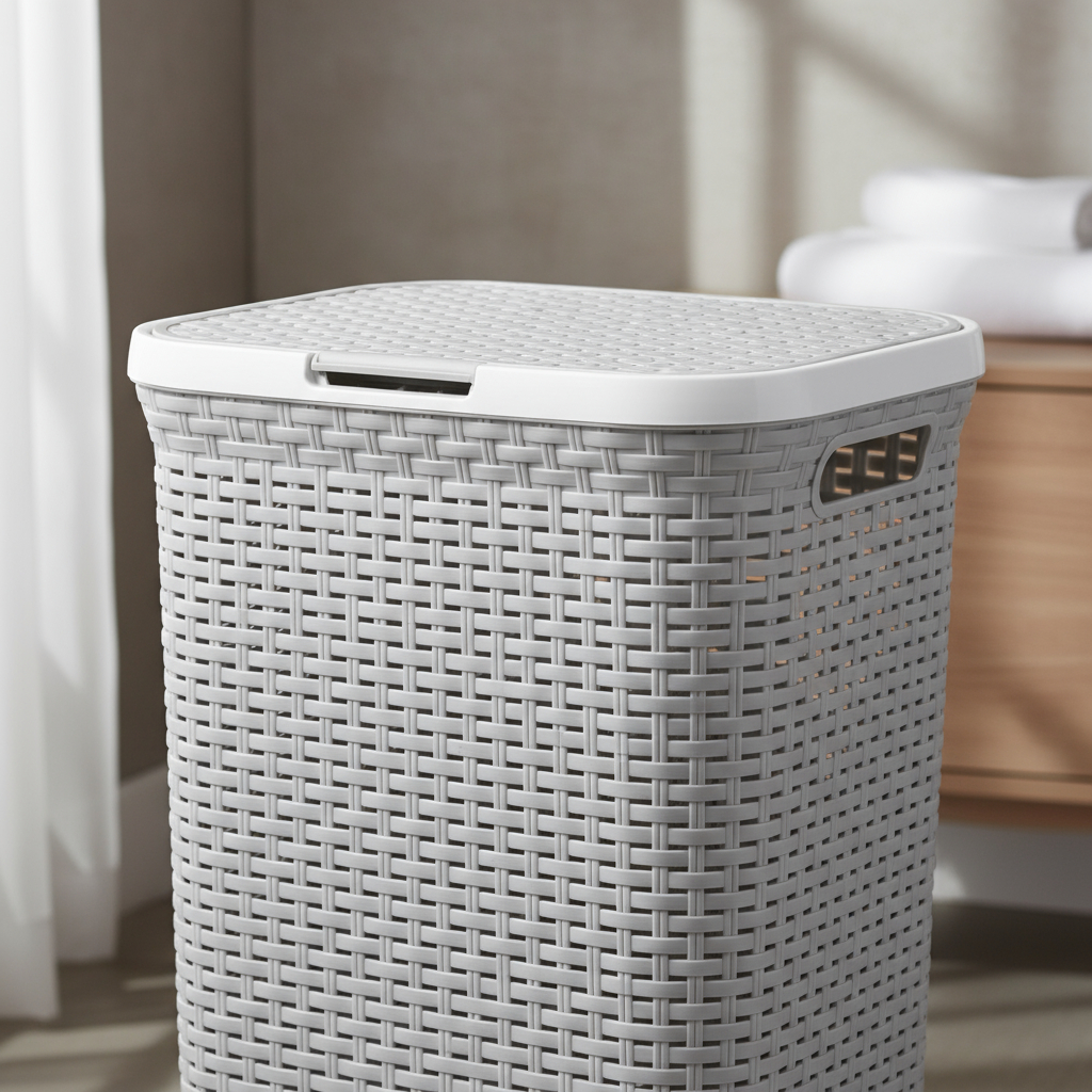 Cesto Canasto Para Ropa Ratan 60 Litros Con Tapa Reyplast - Imagen 8