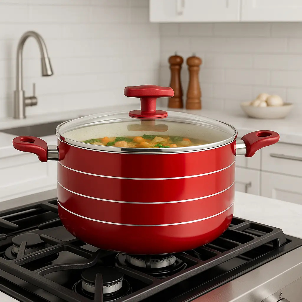 Cacerola Olla Antiadherente 30 Cm 10,5l Aluminio Rosso Vitta
